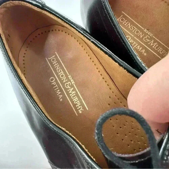 Johnston & Murphy Optima mens oxfords size 10.5 burgundy leather cap toe 90s main image 5
